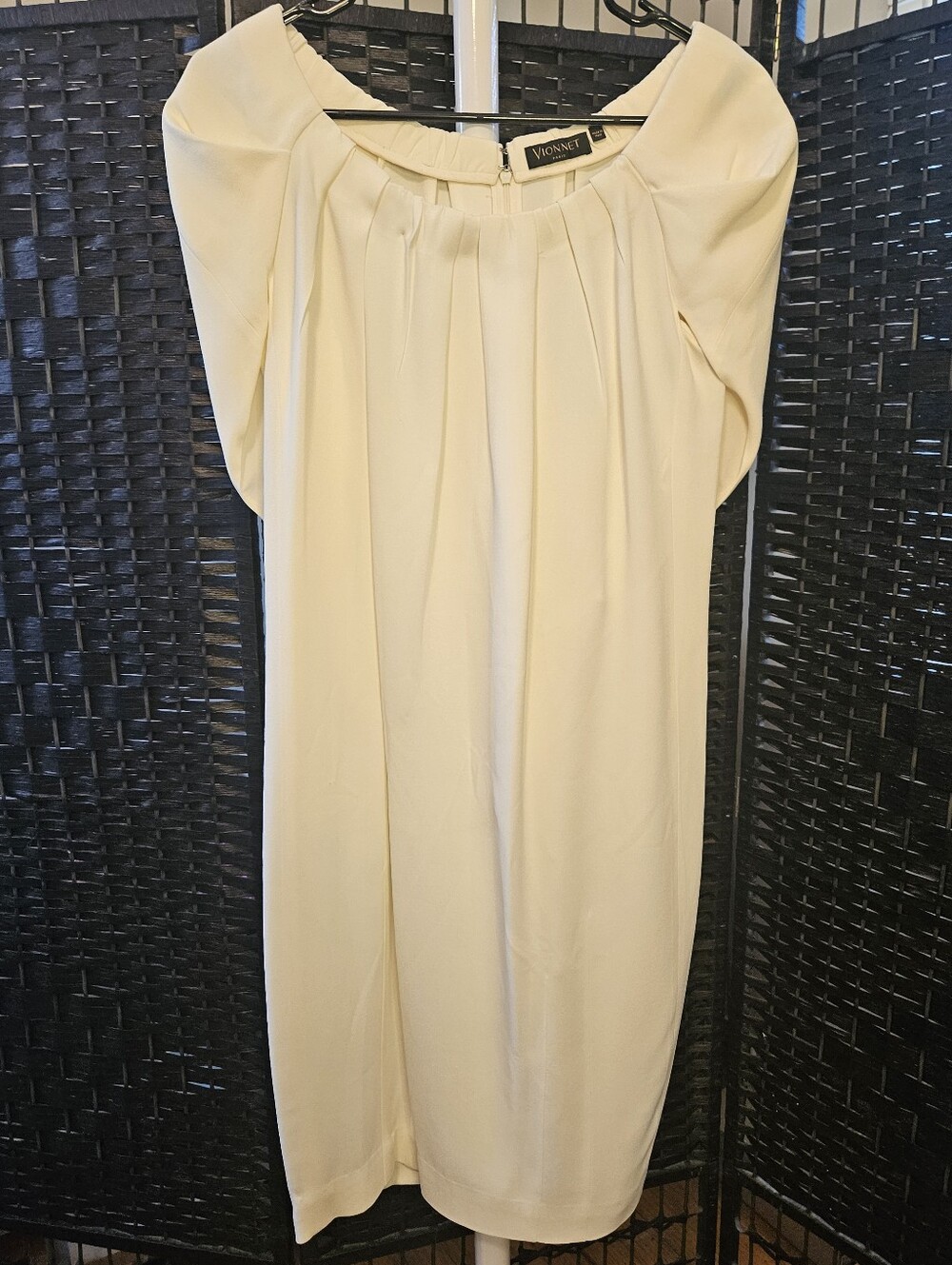 Vionnet Cream Pleated Women's Dress